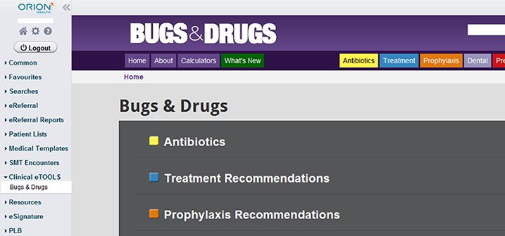 Bug Drug Chart